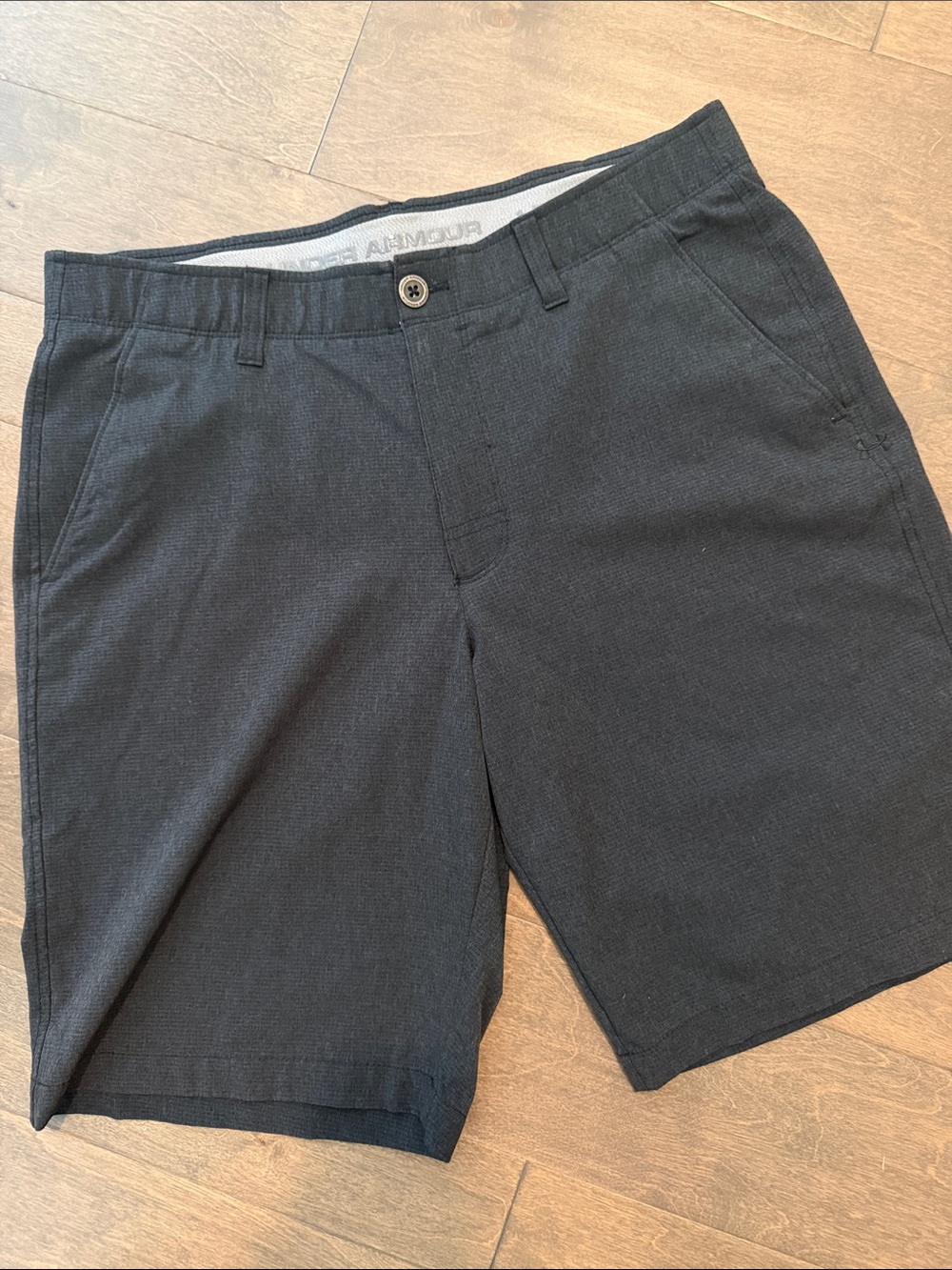 Under Armour Men's Black Flat-Front Performance Shorts
